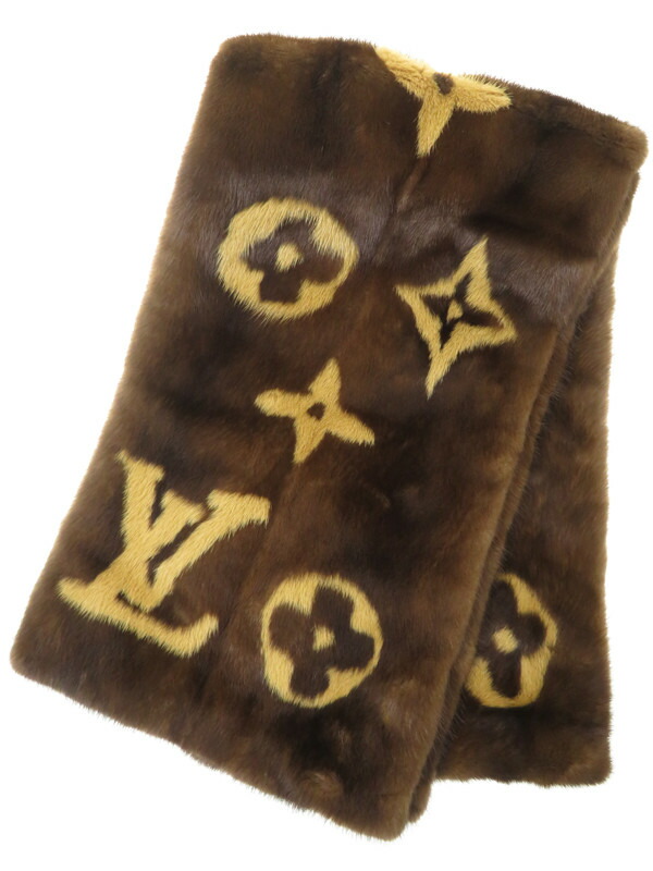 LouisVuitton】ルイヴィトン『モノグラム ミンクマフラー』レディース