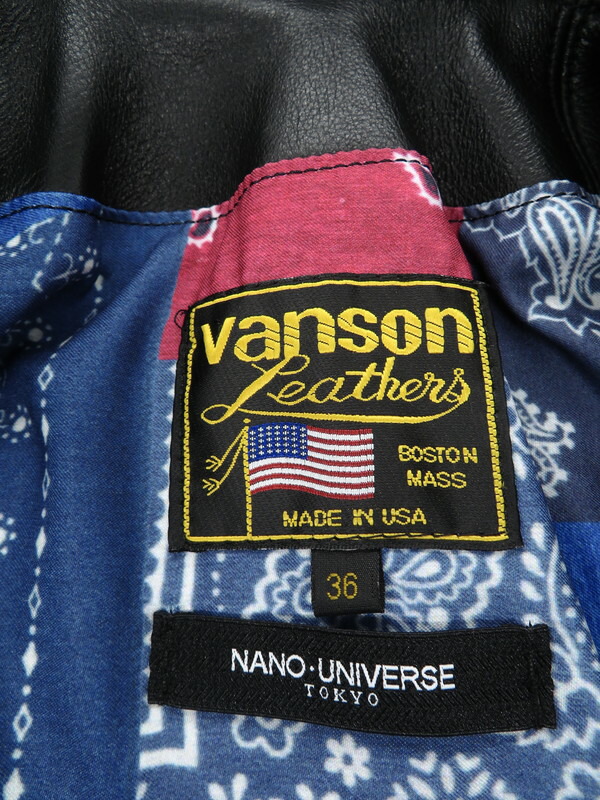 VANSON】【ナノユニバース別注】【アメリカ製】バンソン『ライナー