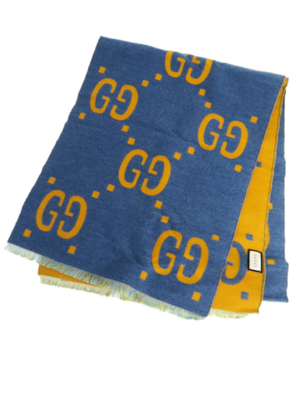 GUCCI GGジャカード ウールシルク スカーフ