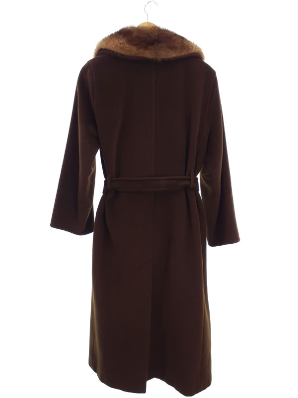 Max Mara】マックスマーラ『ファー付き ウール×カシミヤ コート size38