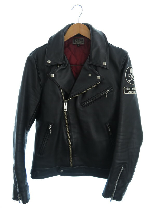 ROEN 10SS袖スカルスワロスネークレザー切替コットンライダース