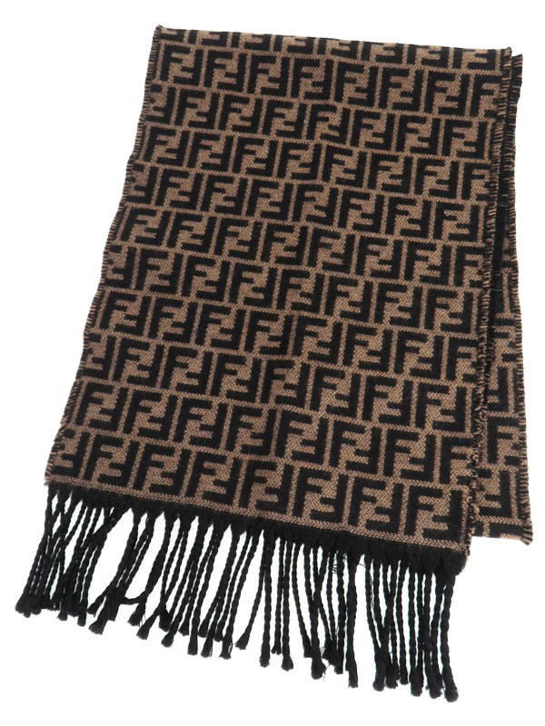 FENDI】フェンディ『FFロゴ ズッカ柄 ウールマフラー』FXS366 A4Z4