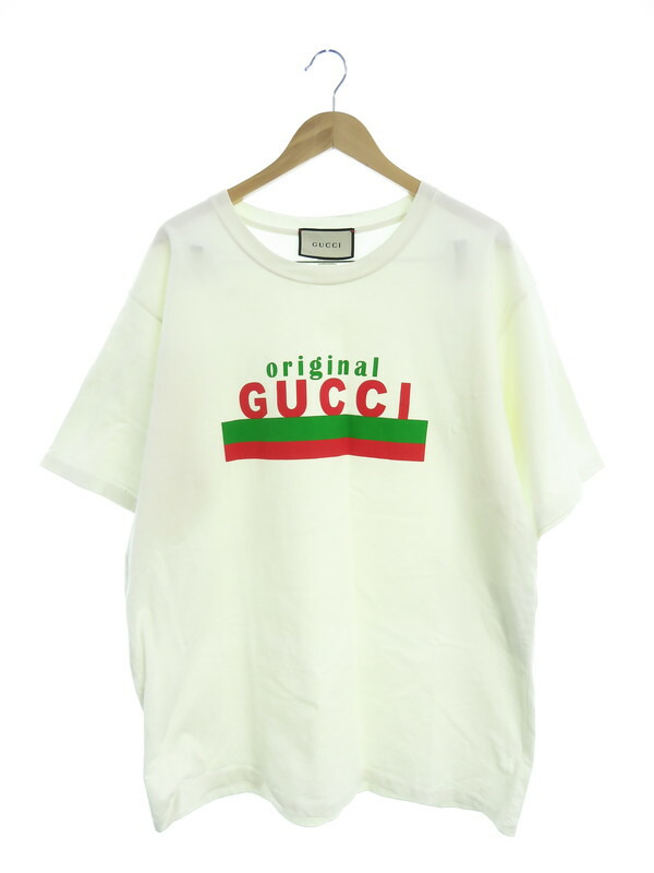 GUCCI / Tシャツ/XXS/コットン/WHT/プリント/457095/オーバーサイズ