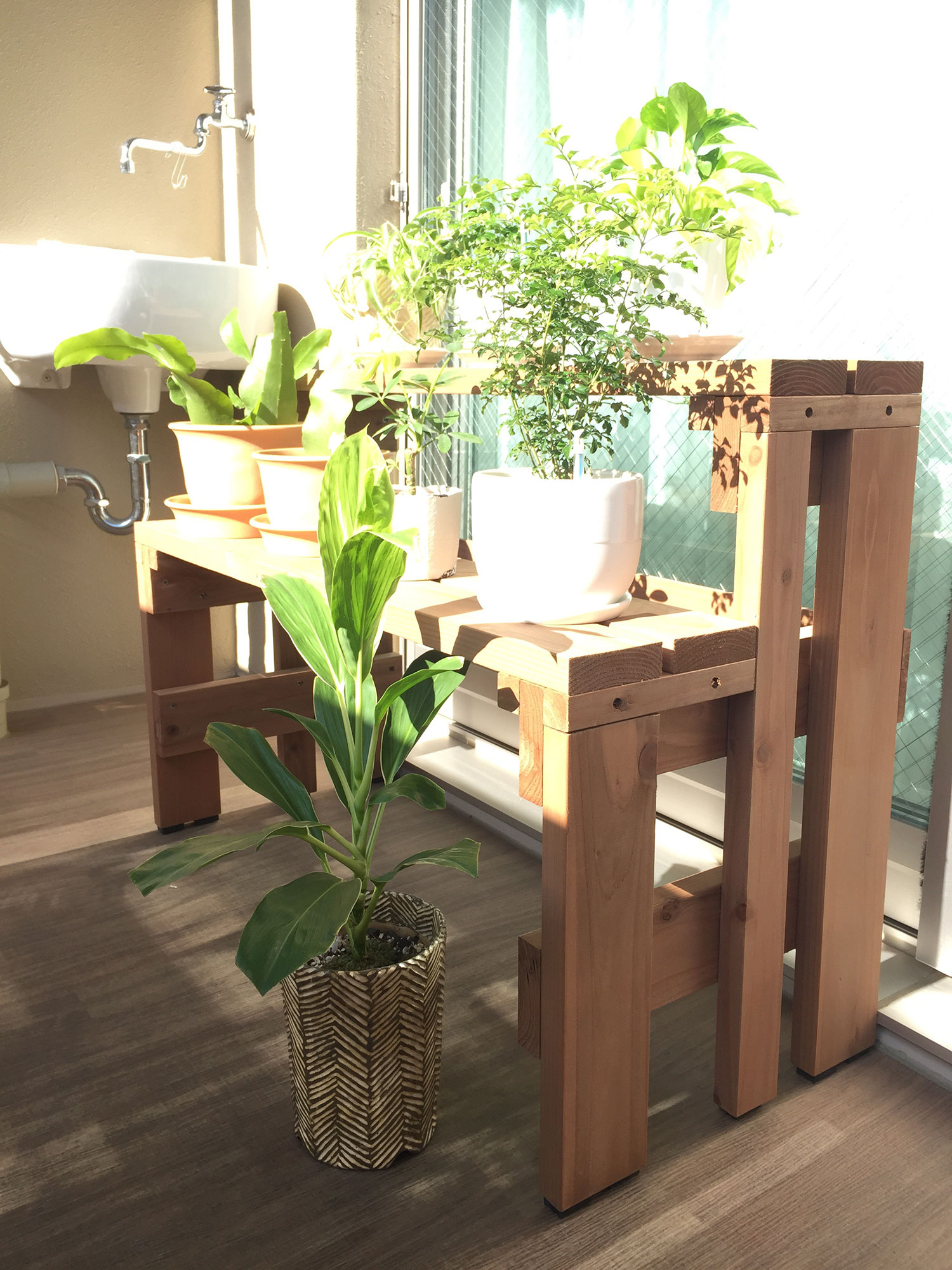 WOODPRO本店】プランター台/花台棚板セット