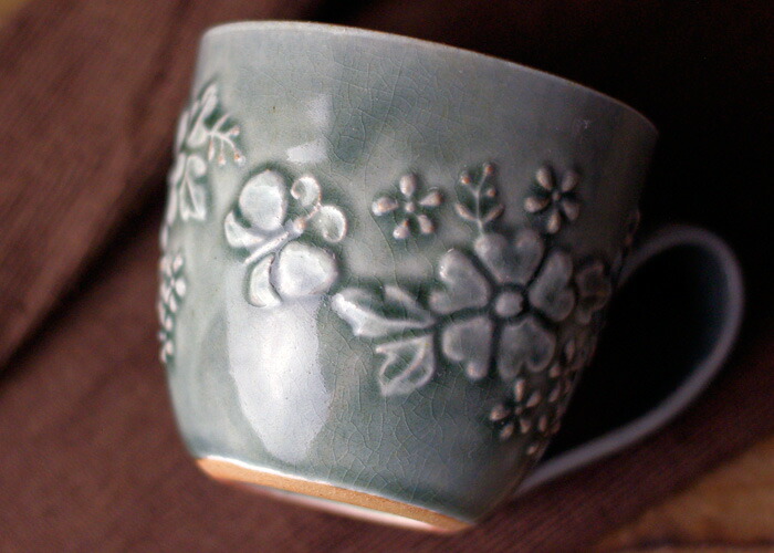ガーデンマグカップ グレー 花柄 カップ かわいい おしゃれ ナチュラル