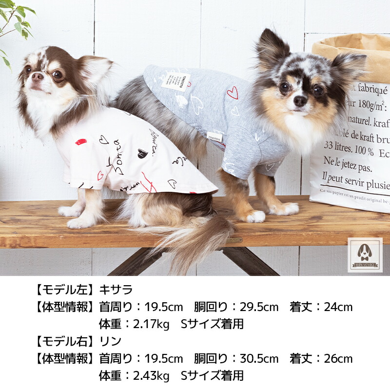 英字柄Tシャツ XS/S/M/L/XL/XXL TINOTITO -ティノティート- 犬服