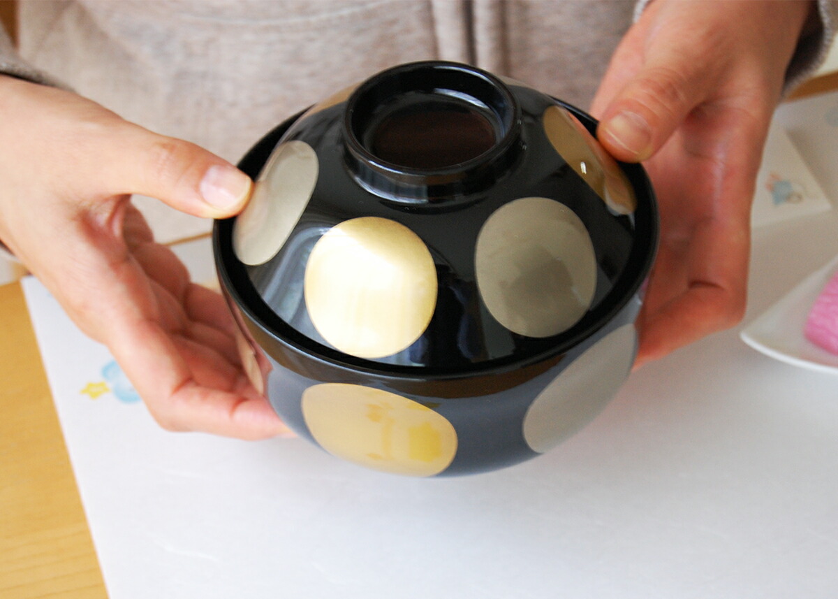 楽天市場】越前塗 ひさご雑煮椀 日月 黒 漆器 お雑煮用 お雑煮 お椀