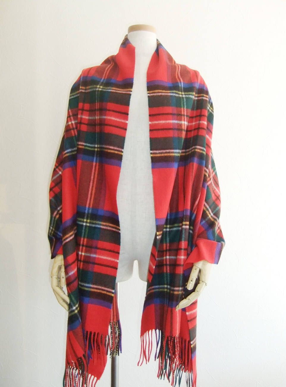 Johnstons of Elgin100%カシミヤストールロイヤルスチュアート