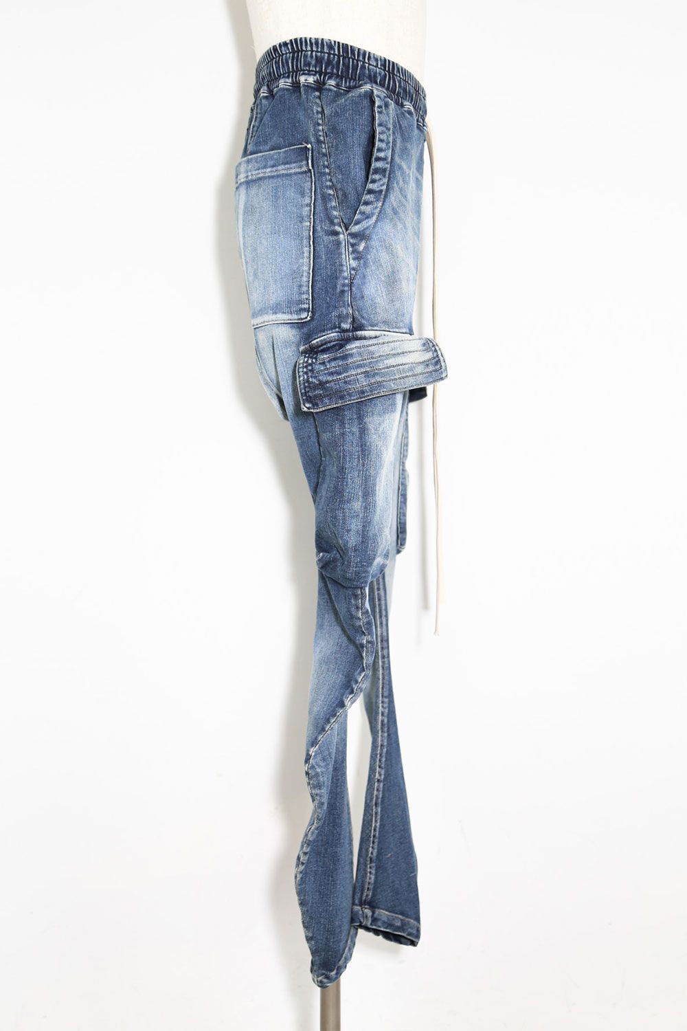 A.F ARTEFACT - ストレッチデニムサルエルカーゴパンツ / Indigo