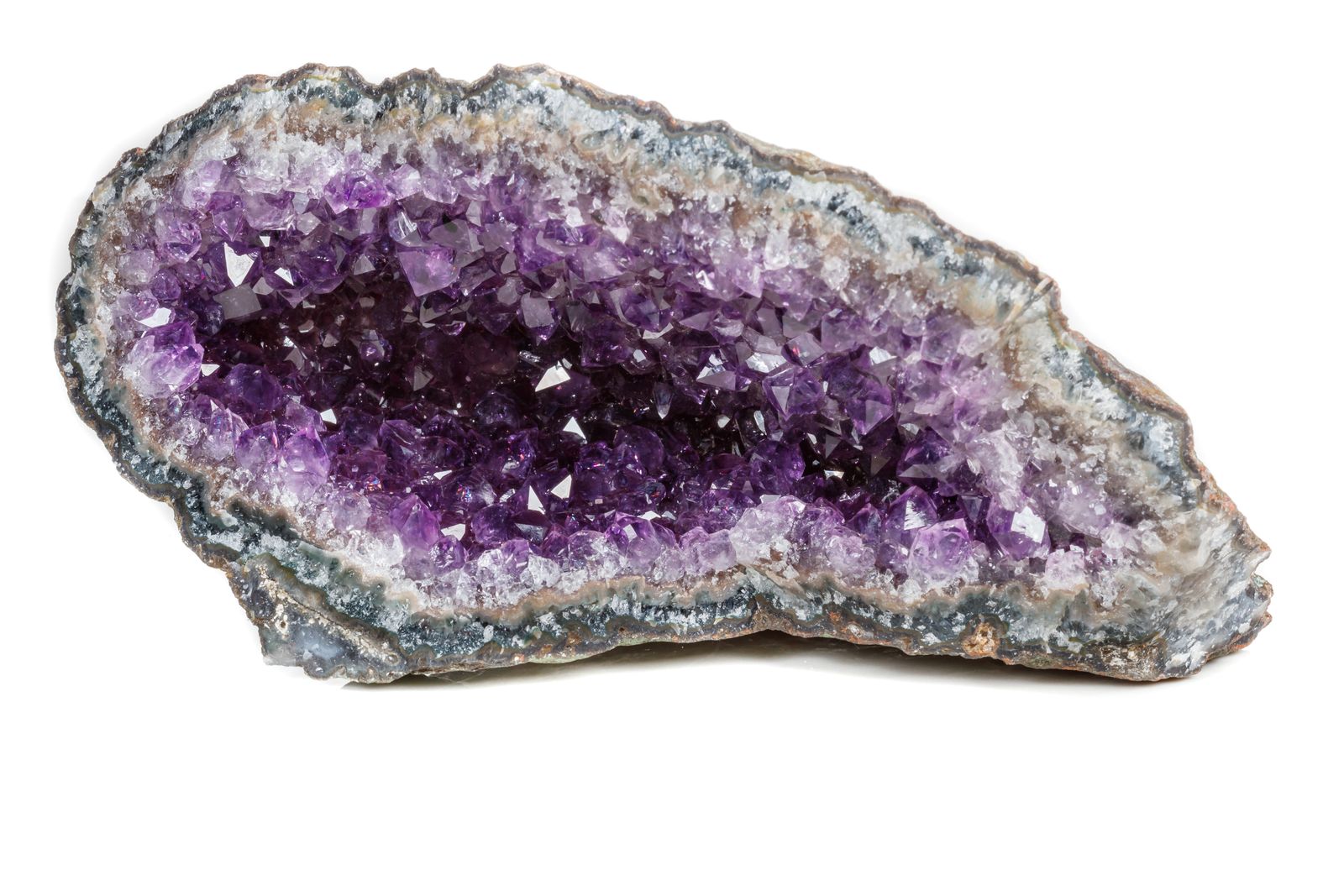 特徴的なアメジスト原石（扇形状内包物入り） アメジスト - 原石 即決