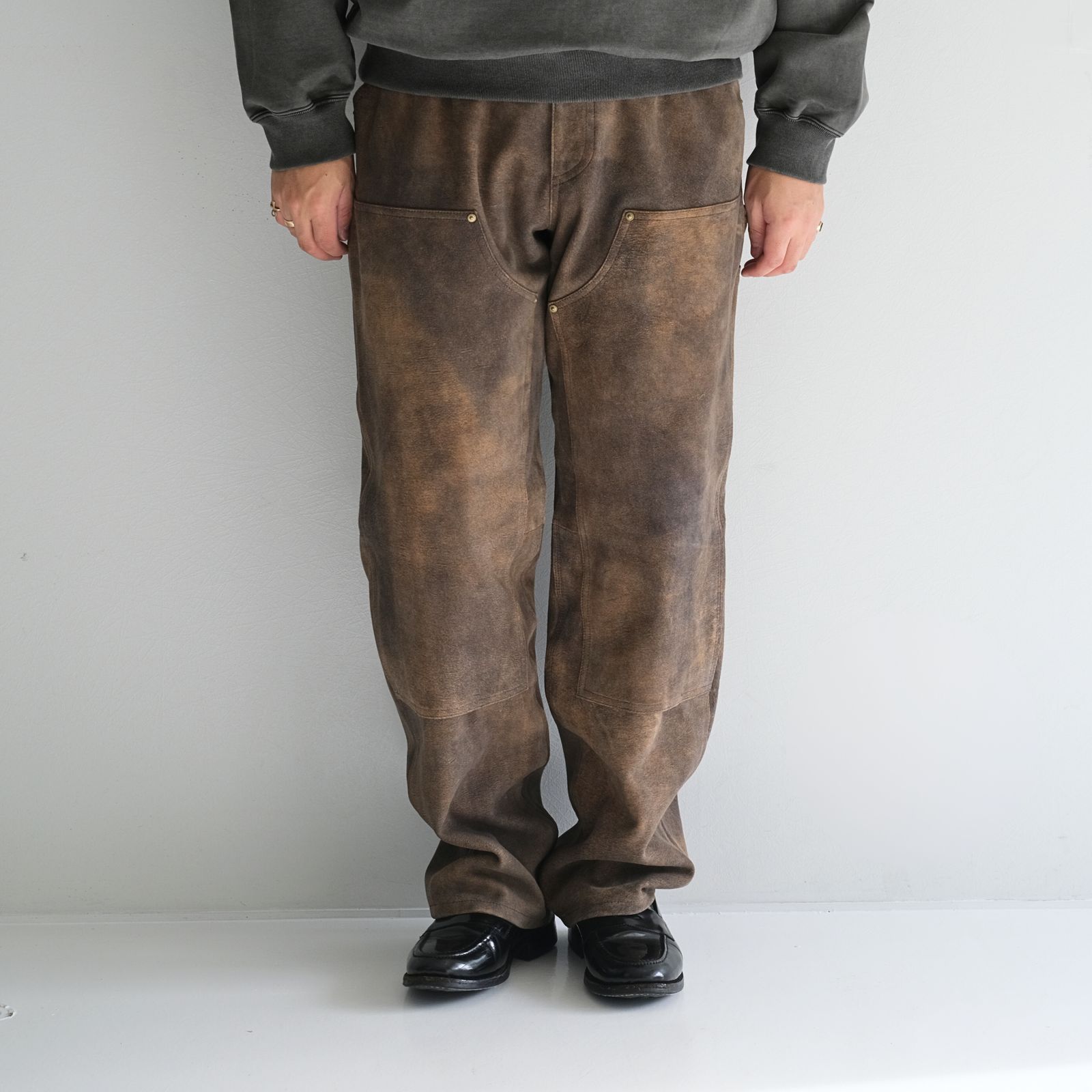 SEVEN BY SEVEN - LEATHER DOUBLE KNEE PANTS / レザーパンツ / ゴート
