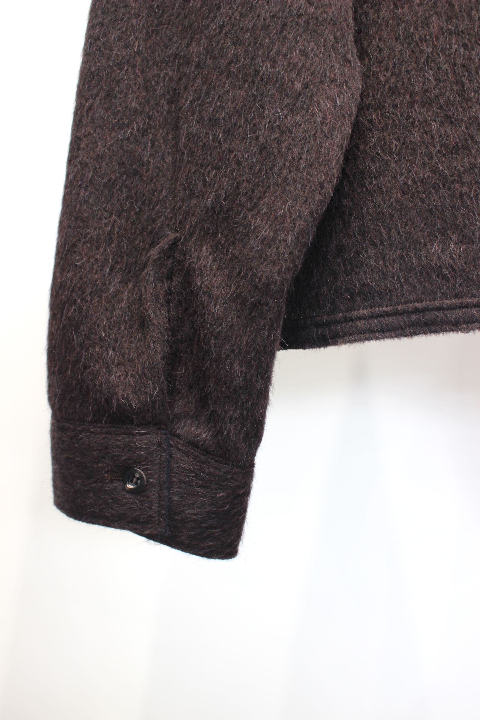 ANCELLM - SHAGGY ZIP UP SHIRT | BROWN | ジップアップシャツ | NapsNote