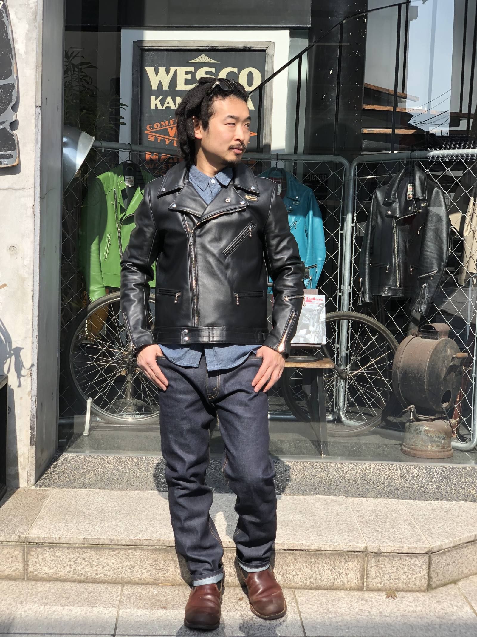 Lewis Leathers 黒 ダブルライダースジャケットサイズタイト40