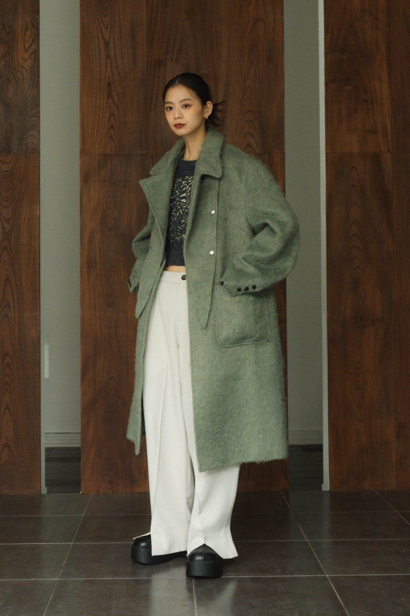 Knuth Marf - 2way accent collar long coat / アクセントカラー