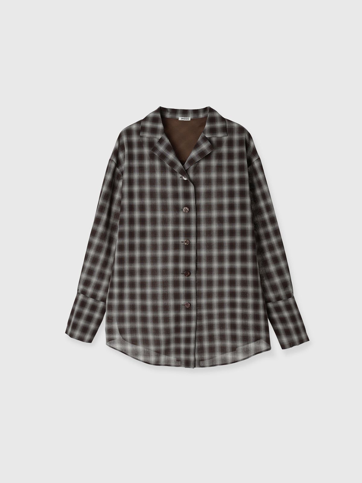 CREDONA - SHEER CHECK SHIRT JACKET / シアーチェックシャツ (ブルー
