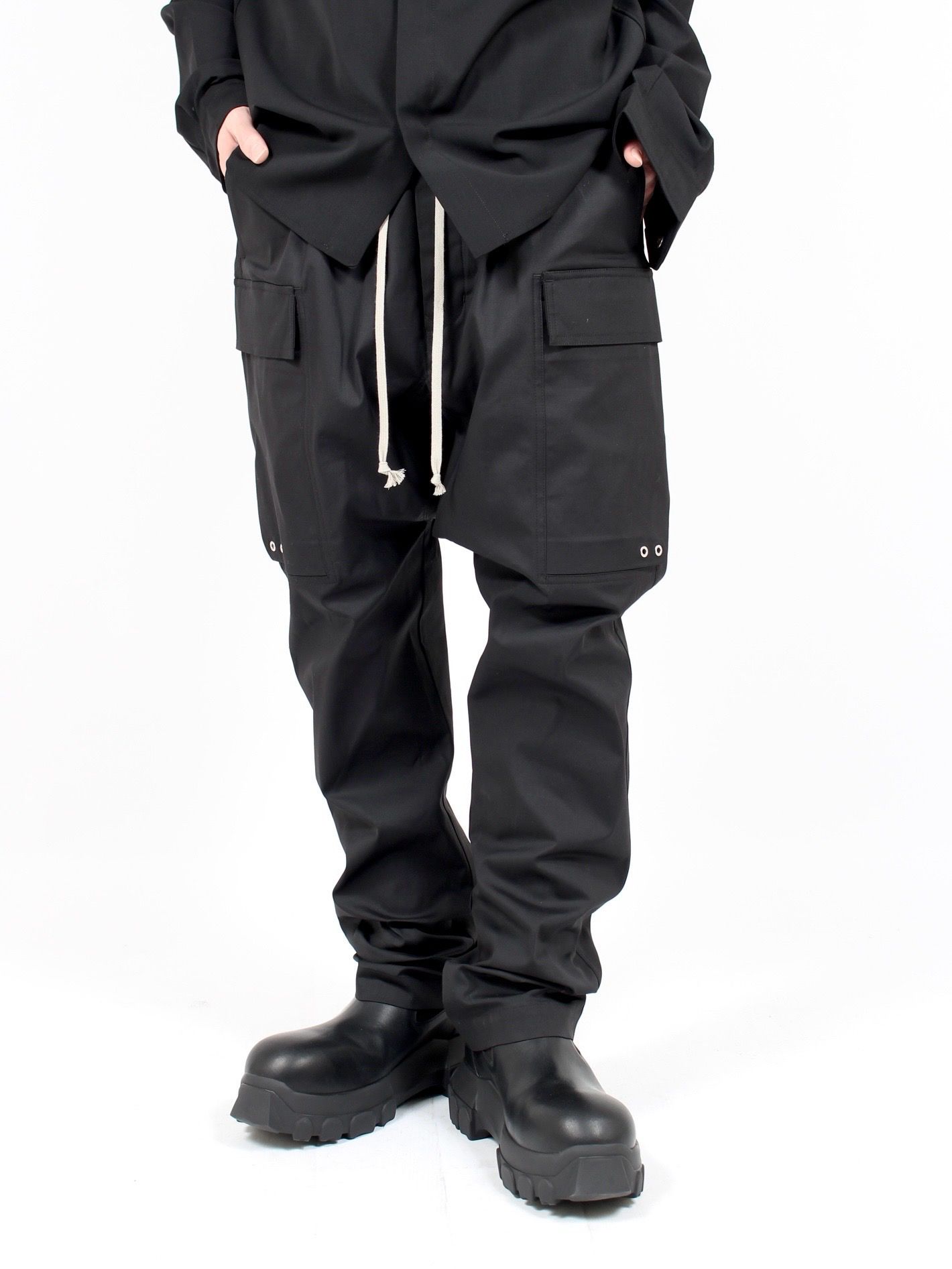 RICK OWENS カーゴロング サルエルパンツ ブラック サイズ46