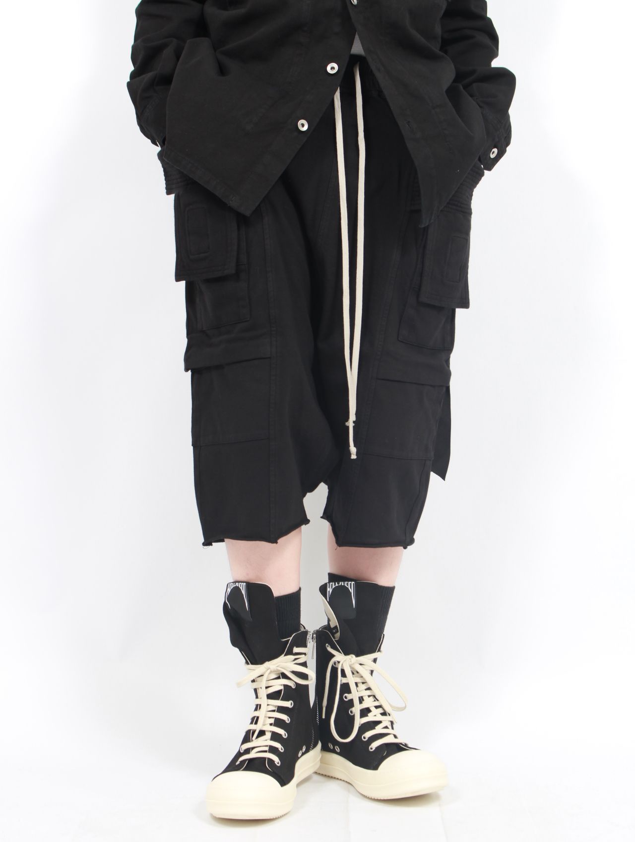 rick owens drkshdw エナメル加工 サルエルショーツ セール Rick Owens