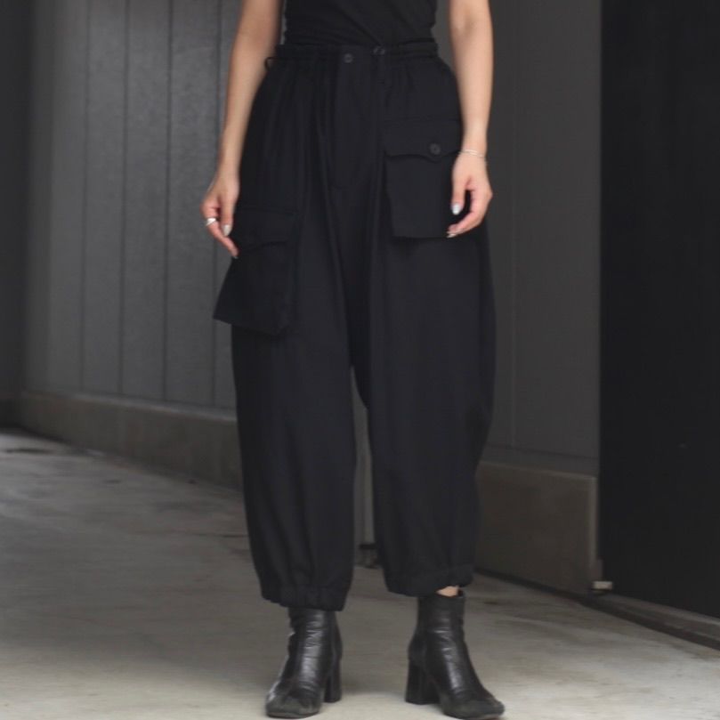 yohji yamamoto collections ベルト付 ワイドパンツ M yohji yamamoto