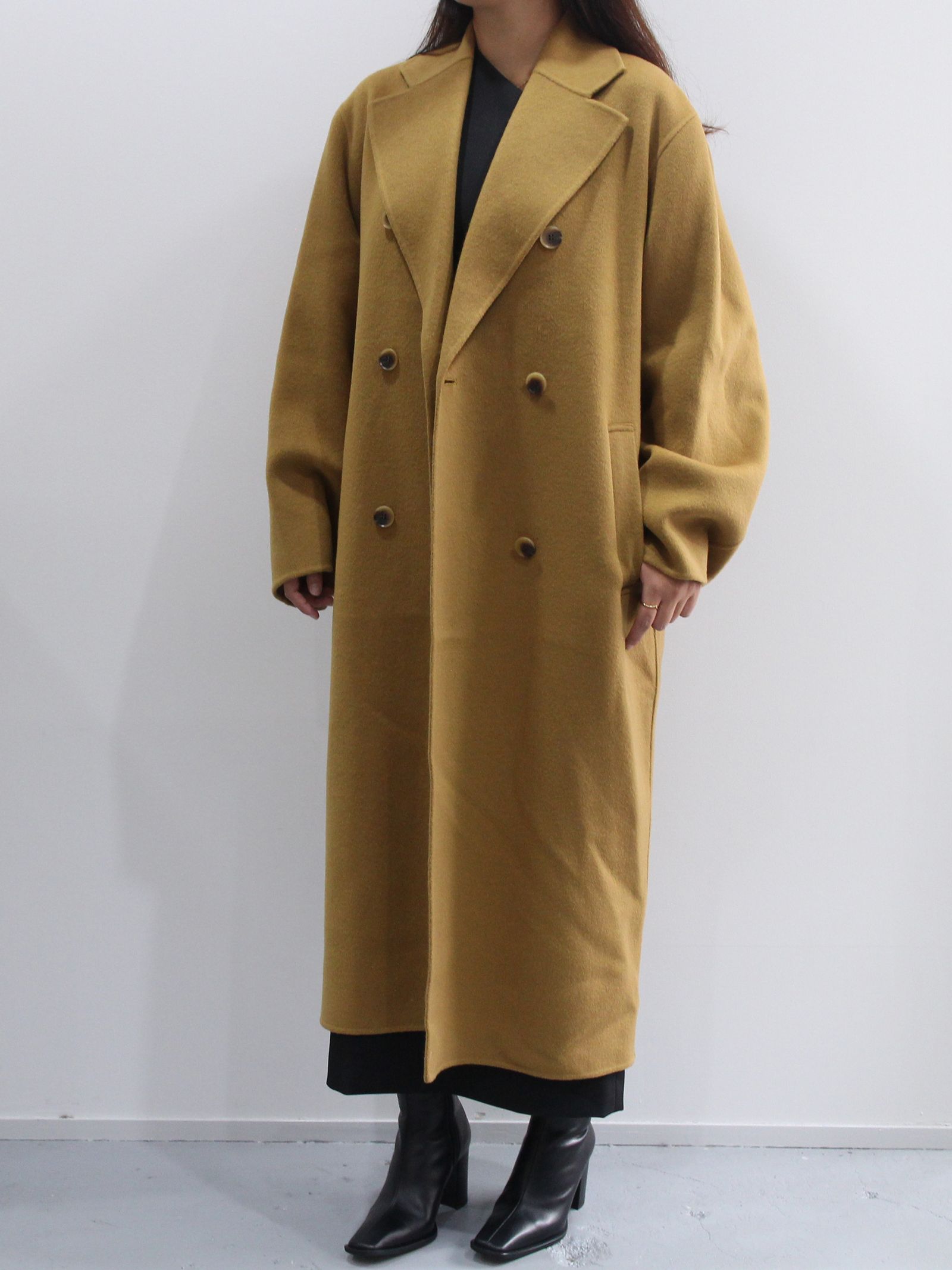 ベージュ ダブルブレスト ロングコート 【公式通販】