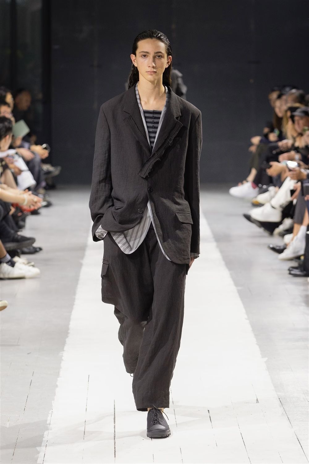 groundYギャバジンサスペンダークロップドパンツyohji yamamoto