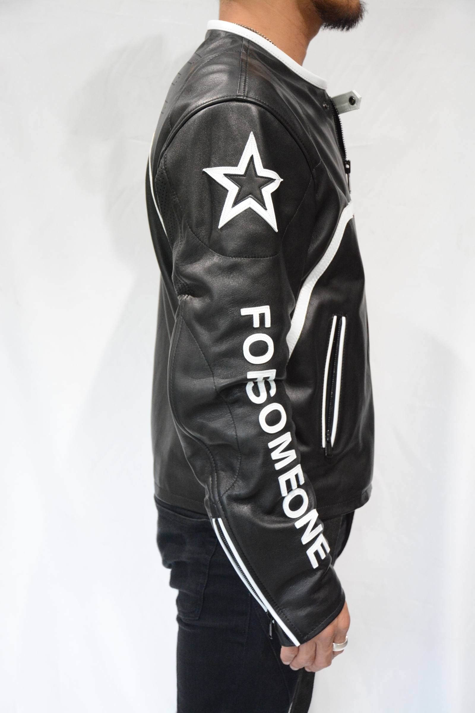 FORSOMEONE - RACING RIDERS JACKET (BK/WH) | chord online store