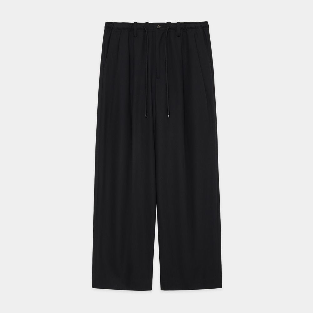 MARKAWARE - DOUBLE PLEATED EASY TROUSERS - BLACK / オーガニック