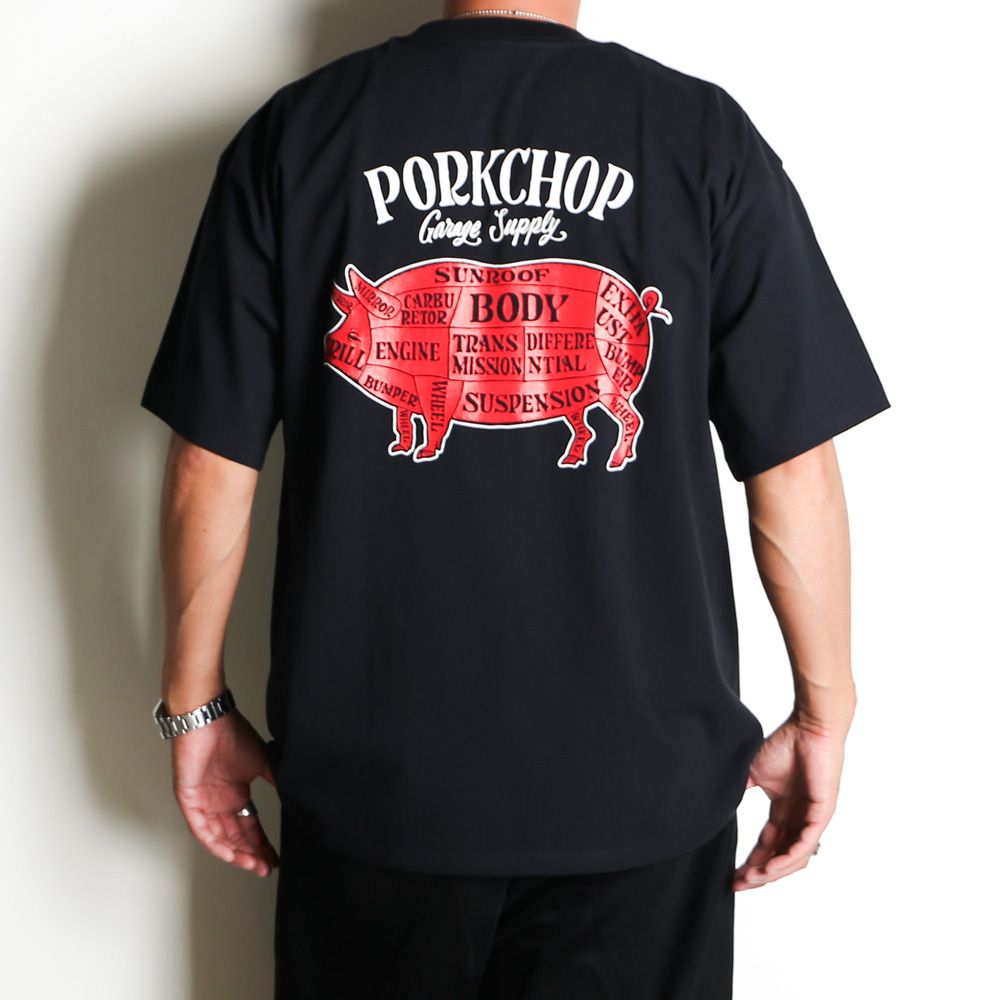 PORKCHOP - PORK BACK TEE - BLACK / ショートスリーブTシャツ