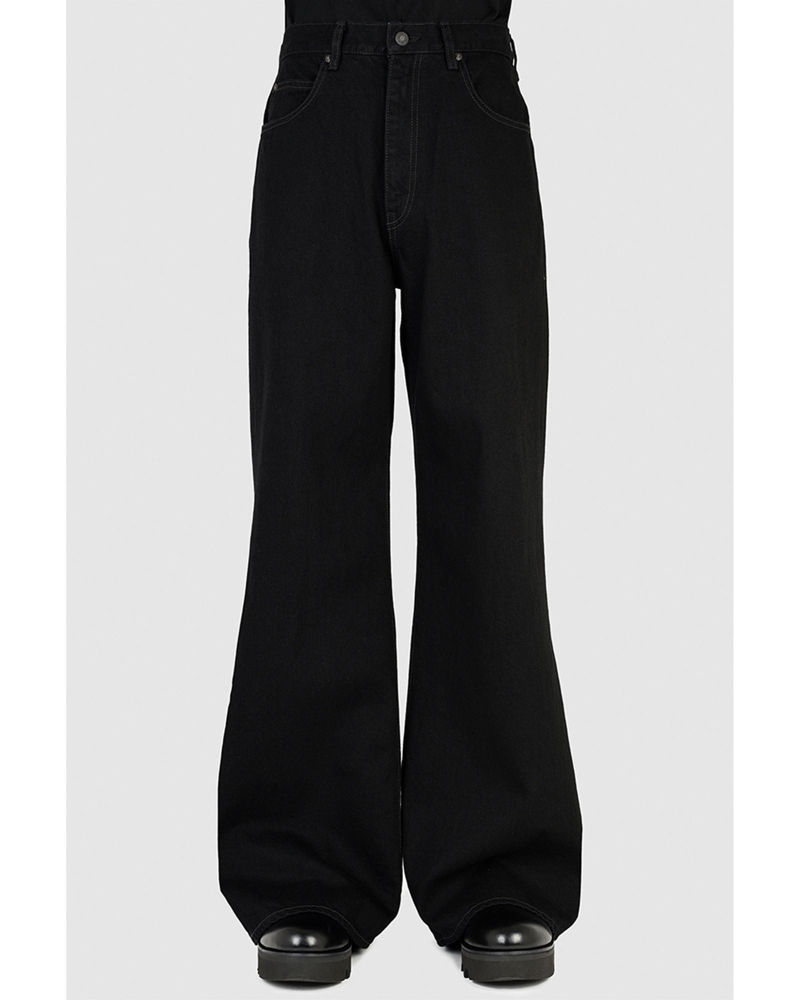 や*ぬ様 lad musician 24SS ワイドパンツ 黒 size44 や*ぬ様 lad