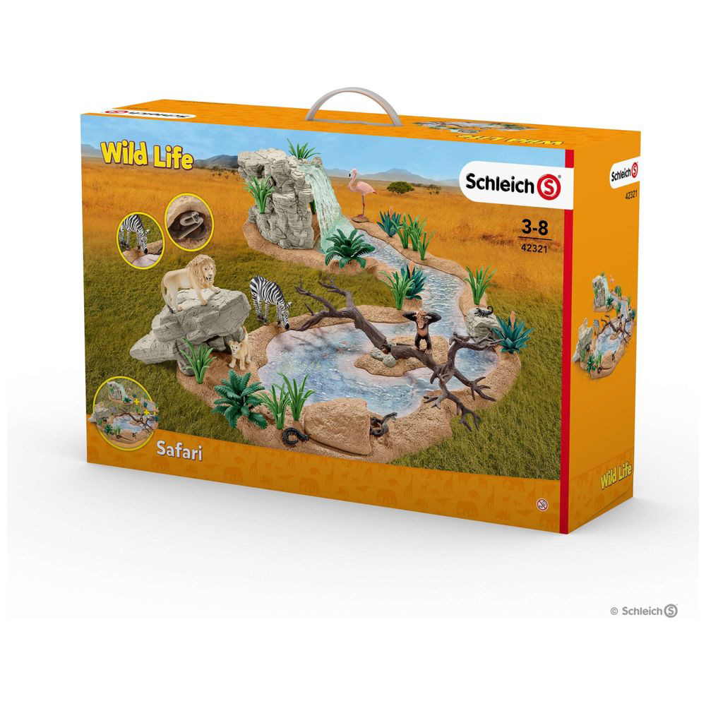 シュライヒ（Schleich）ワイルドライフ 動物達の水飲み場セット フィギュア