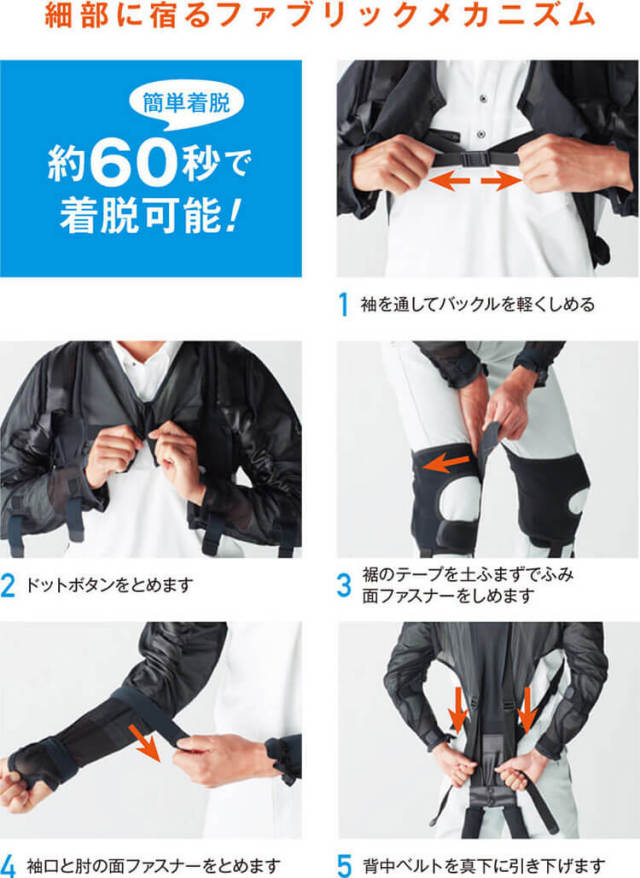 超軽量 簡単着脱 アシストスーツ イージーアップ