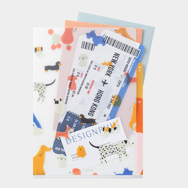 クリアファイル｜3ポケットクリアホルダー＜A5＞ イヌ柄(35470006