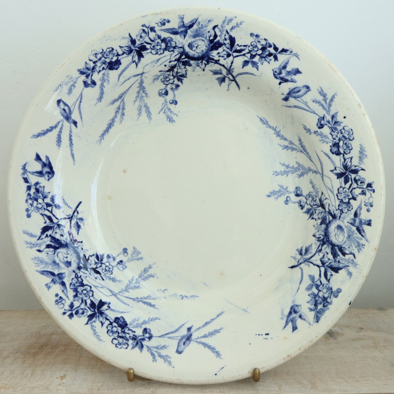 アンティーク プレート 深皿 LINOTTE フランス クレイユモントロー製