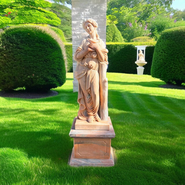 天然大理石彫刻 ぬくもりのヴィーナス（冬） ピンク大理石｜希少ピンク