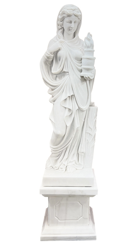 高さ68cm♪ 天然石 大理石 グリーンオニキス 飾り台 彫刻 花台