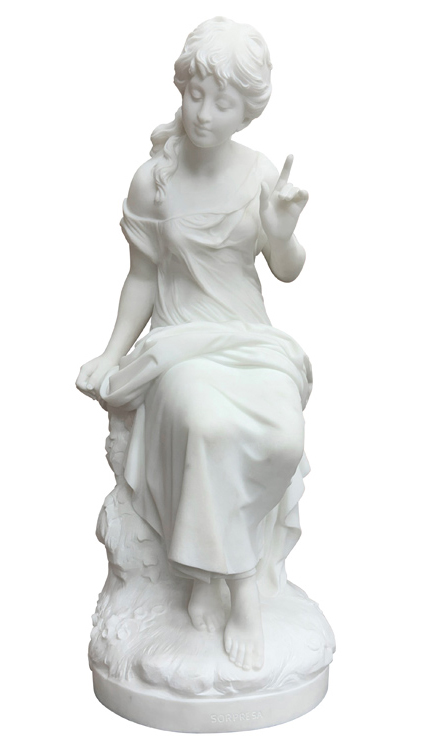 天然大理石彫刻女性像 「SORPRESA」 Franco cervietti工房サイン入り