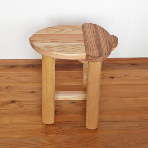 末広がり 切株スツール・無塗装ナチュラル・オーガニック・ワイド