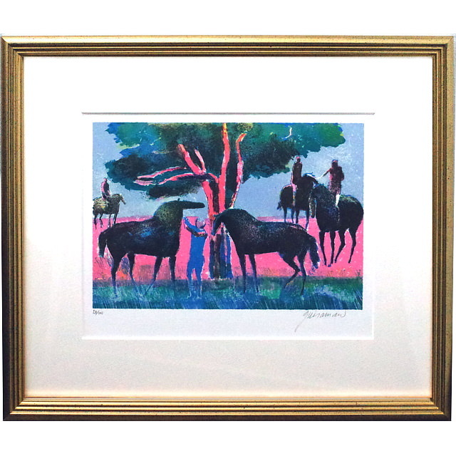 ポール・ギヤマン「ブローニュの森」リトグラフ 直筆サイン入り｜絵画販売