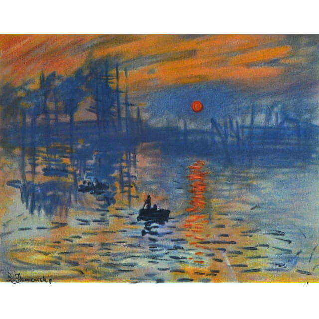 世界の名画 高級複製画 クロード・モネ 印象 日の出 Amazon.co.jp