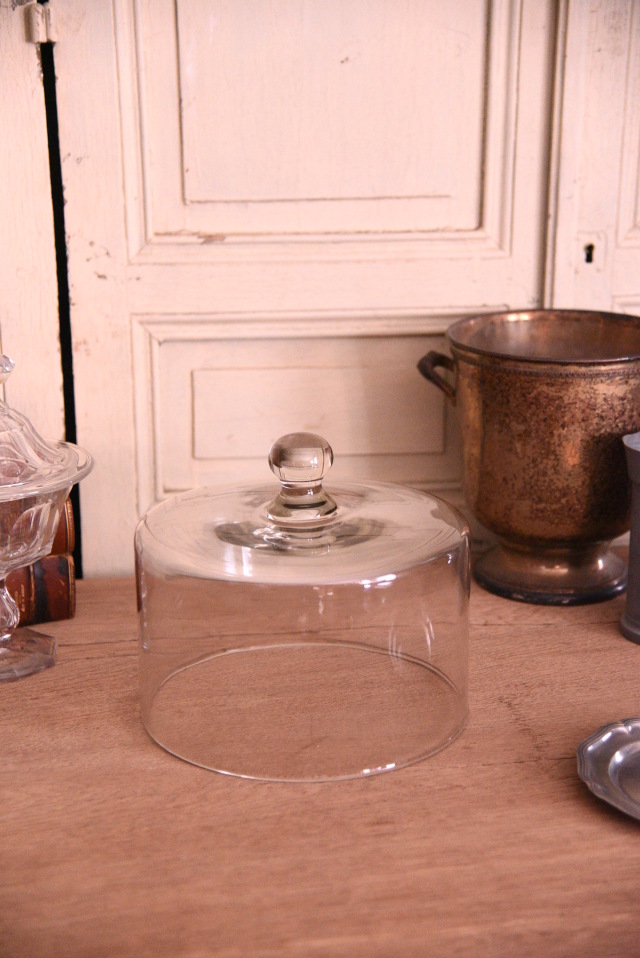 ケーキドームケーキカバーガラスドームボヘミアガラスチェコスロバキア製