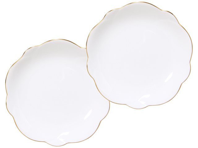 ゴールドライン 13cm梅型小皿ペアセット