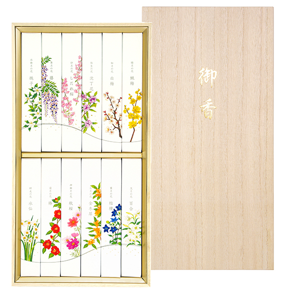 カメヤマ / 名香 月の花 桐箱12種入｜香典返しのカタログギフトは、お