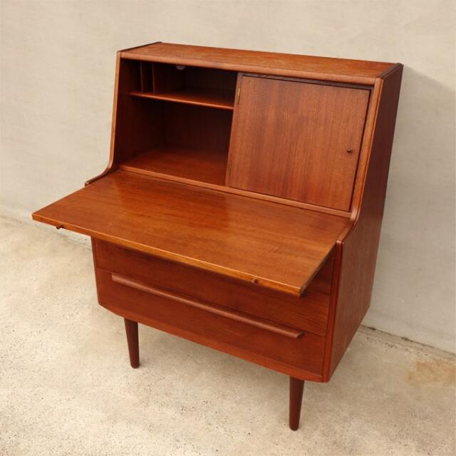 木製ライティングビュロー電話台ビューロー昭和レトロアンティーク