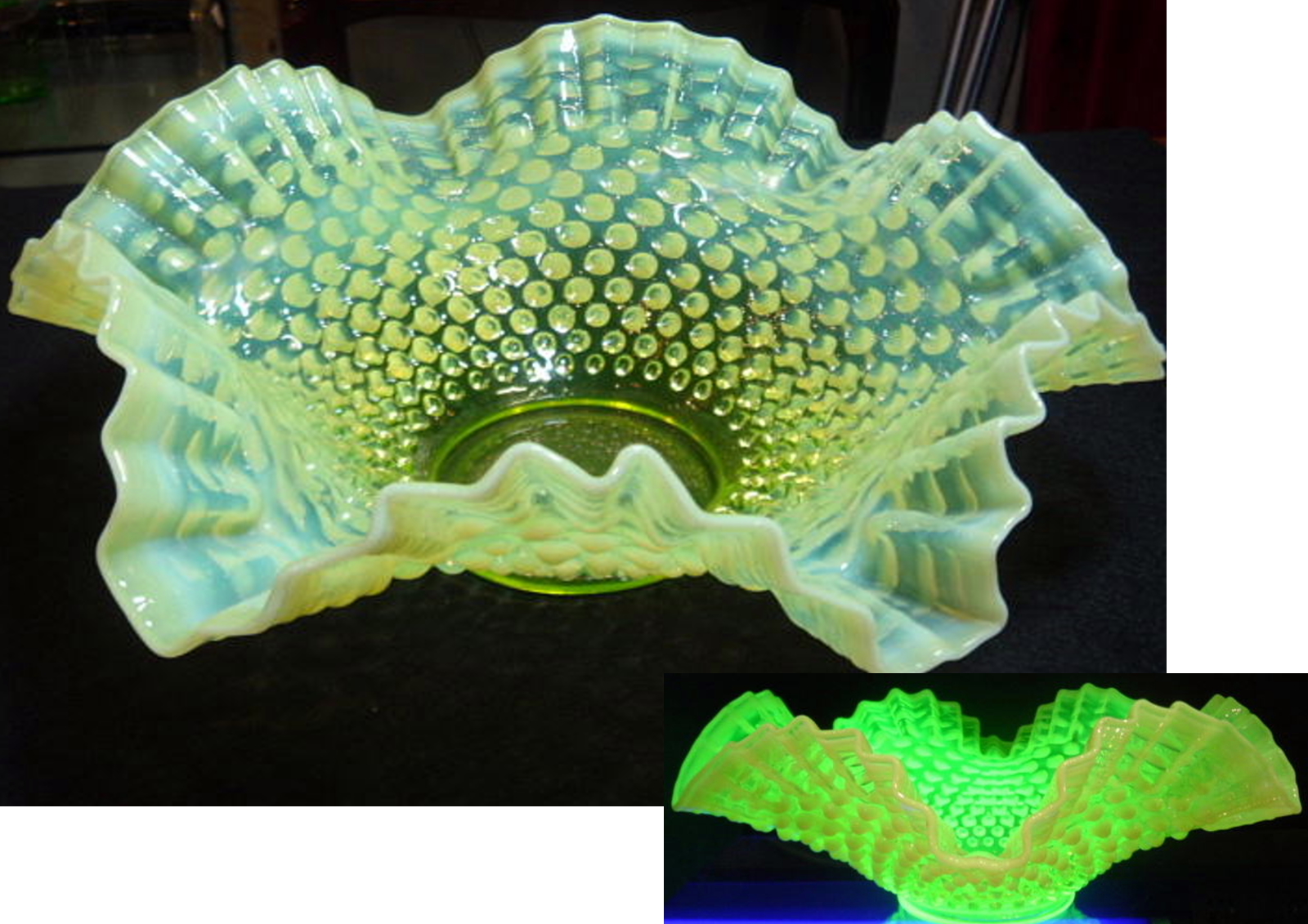 フェントン クランベリーオパルセント ホブネイル フリルエッジ 刻印