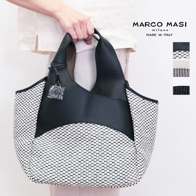 アプト別注】MARCO MASI マルコマージ 3256 レザー切り替え ラフィア