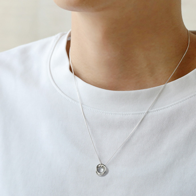トリニティ リング ペンダント (シルバー) 1mm喜平チェーンセット