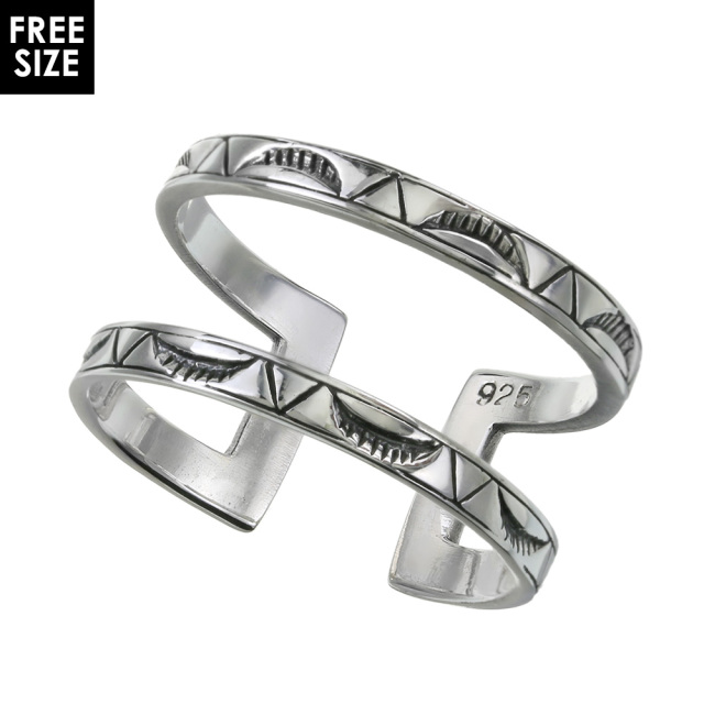 Binich(ビニッチ) ネイティブ パターン ダブル リング メンズ 指輪