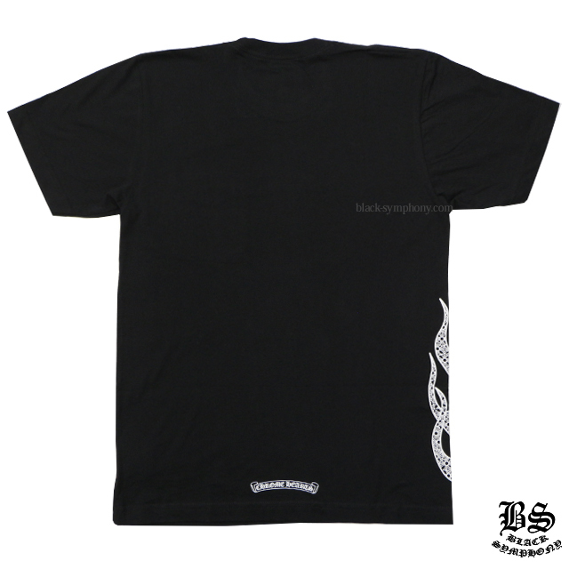 クロムハーツTシャツCHプラスファイヤーパターンブラック|クロムハーツ