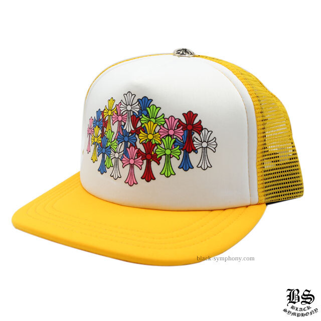 クロムハーツトラッカーキャップキングタコマルチカラークロスイエロー