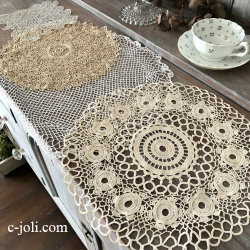 アンティーク☘トレフル よつ葉クローバー ニードルワーク レース刺繍