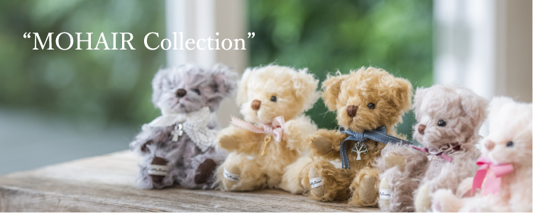 ハンドメイド テディベア ディストレスモヘア ローズ色 手作り ☆Tilda